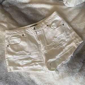 White Jean Shorts